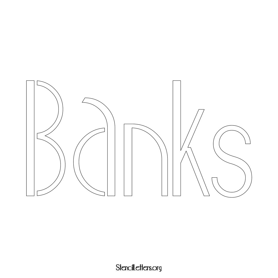 Banks name stencil in Art Deco Lettering