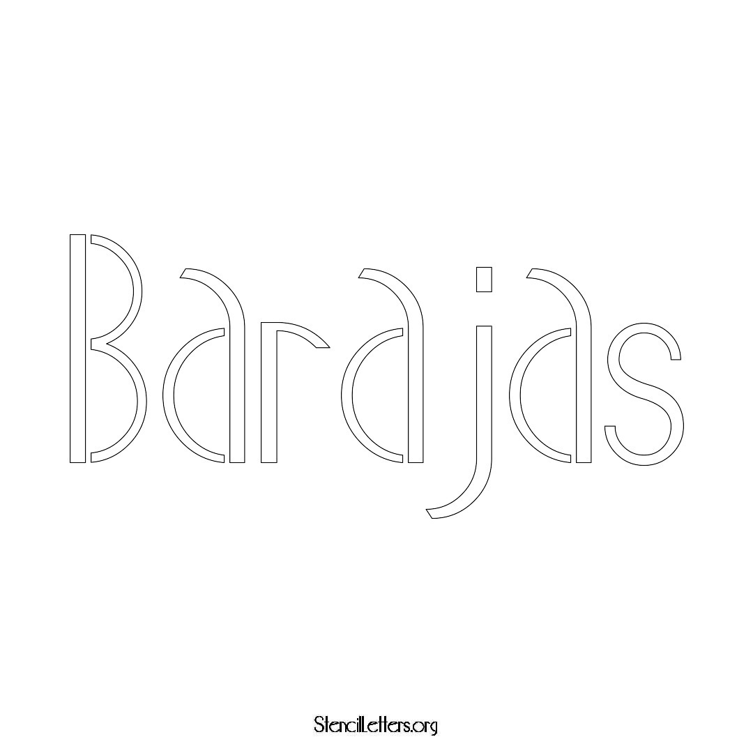Barajas name stencil in Art Deco Lettering