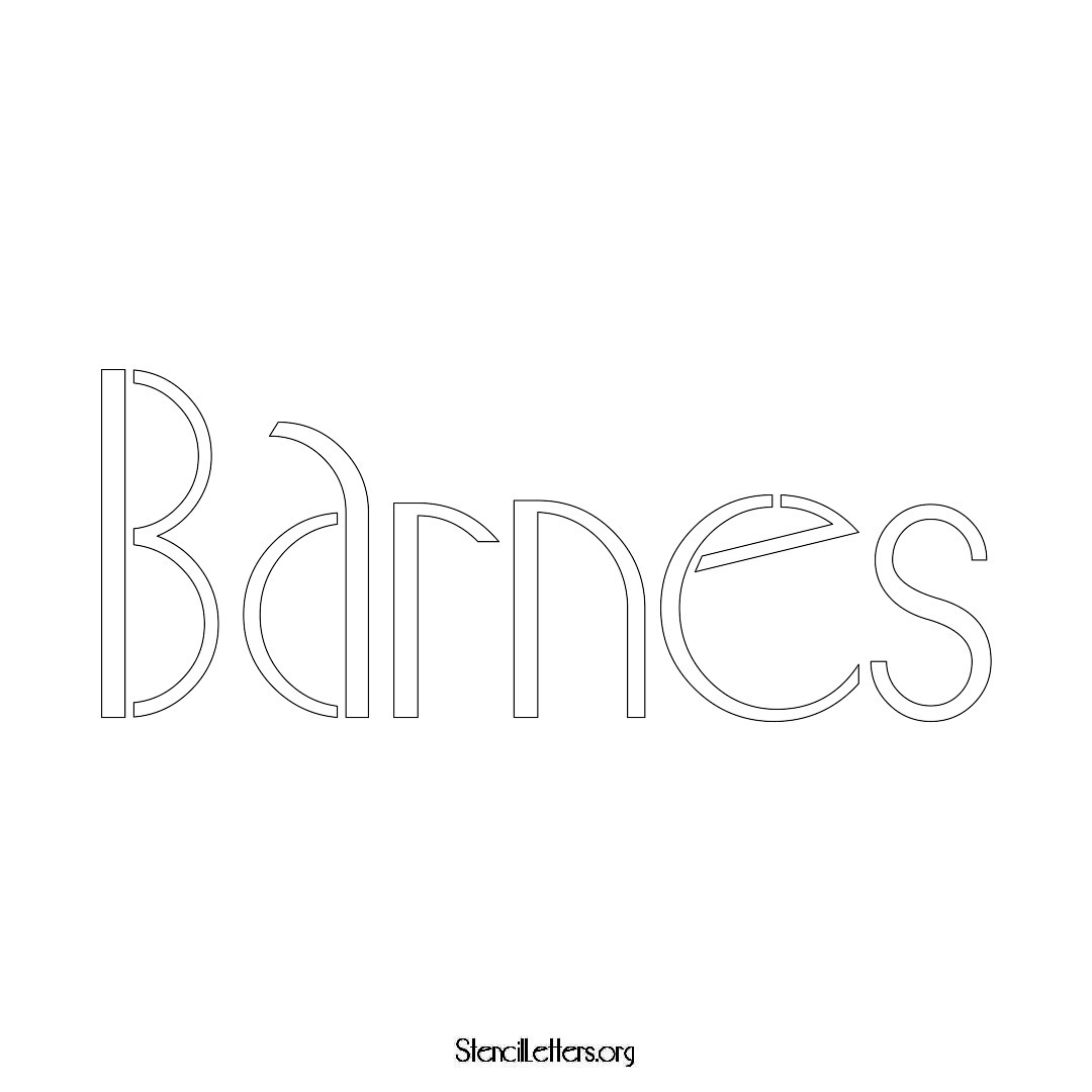Barnes name stencil in Art Deco Lettering