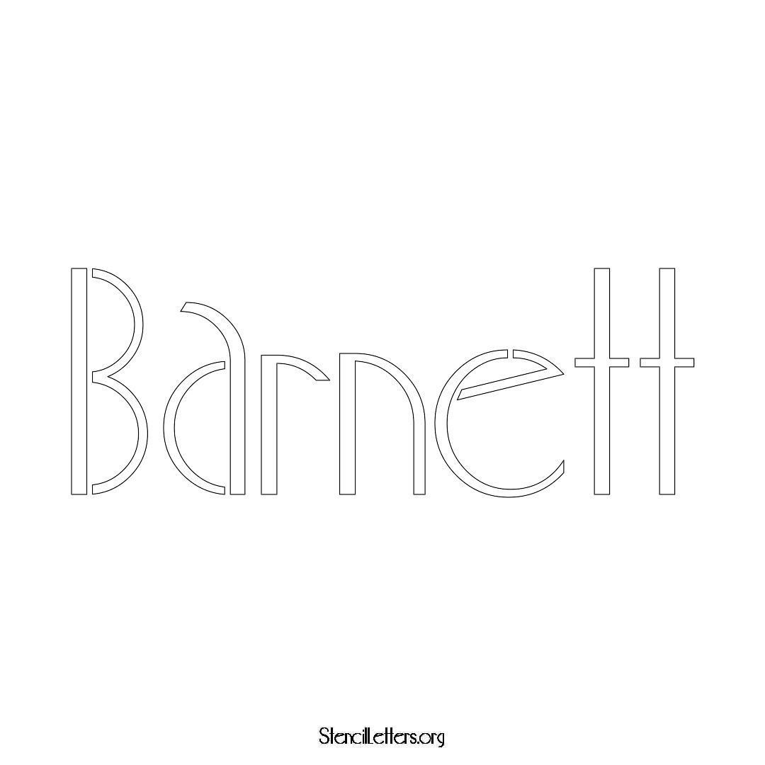 Barnett name stencil in Art Deco Lettering