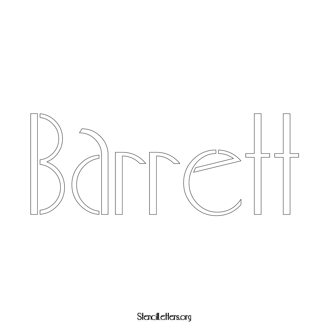 Barrett name stencil in Art Deco Lettering