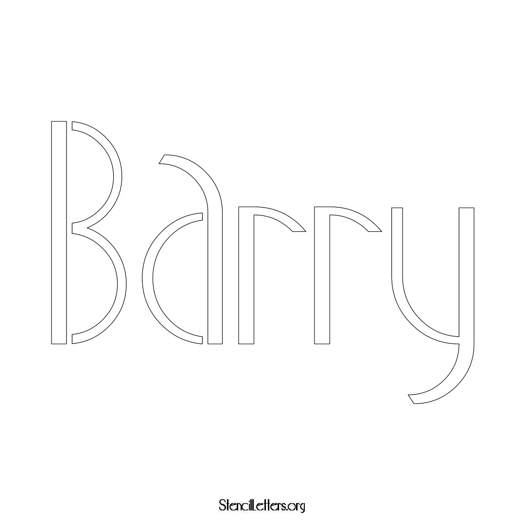 Barry name stencil in Art Deco Lettering