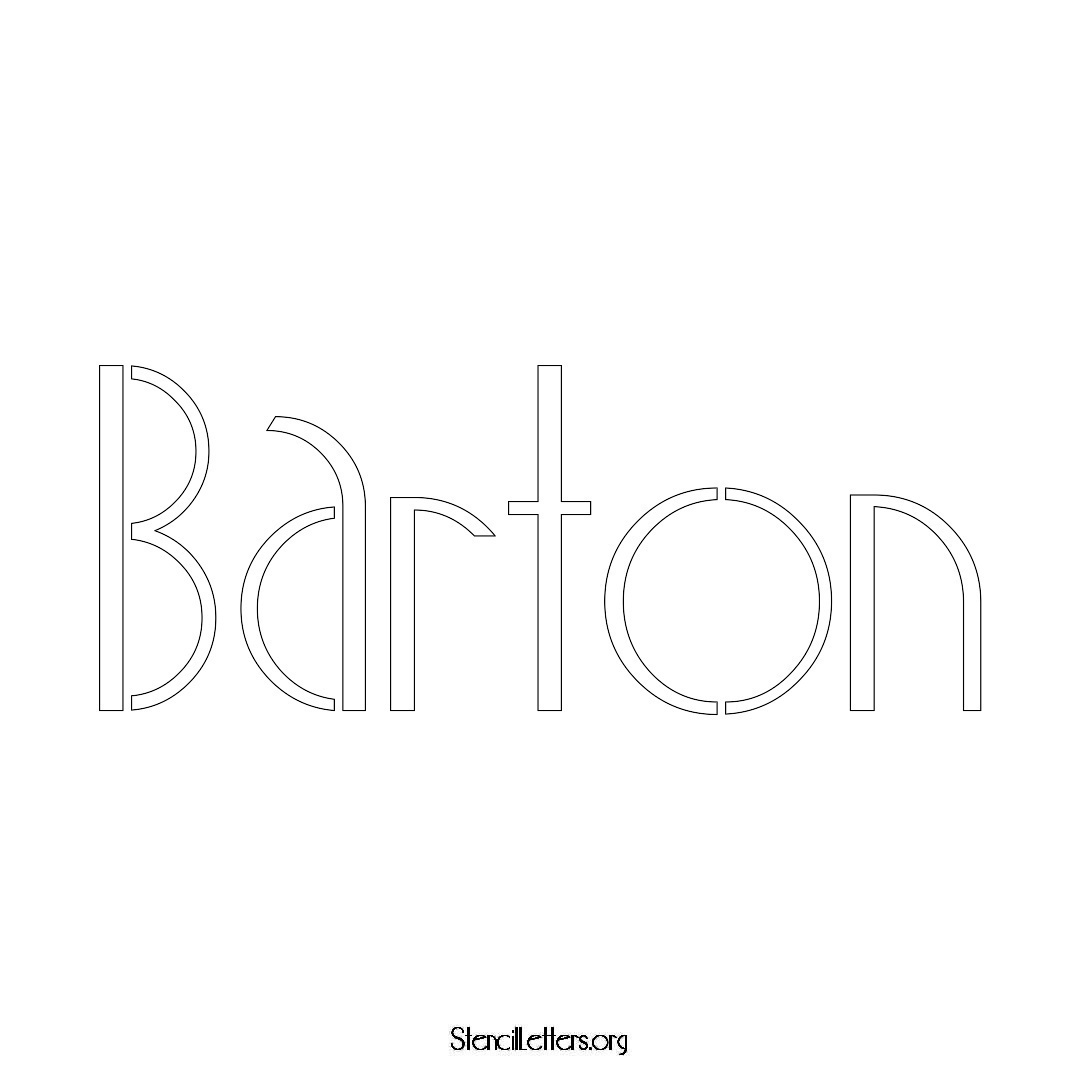 Barton name stencil in Art Deco Lettering