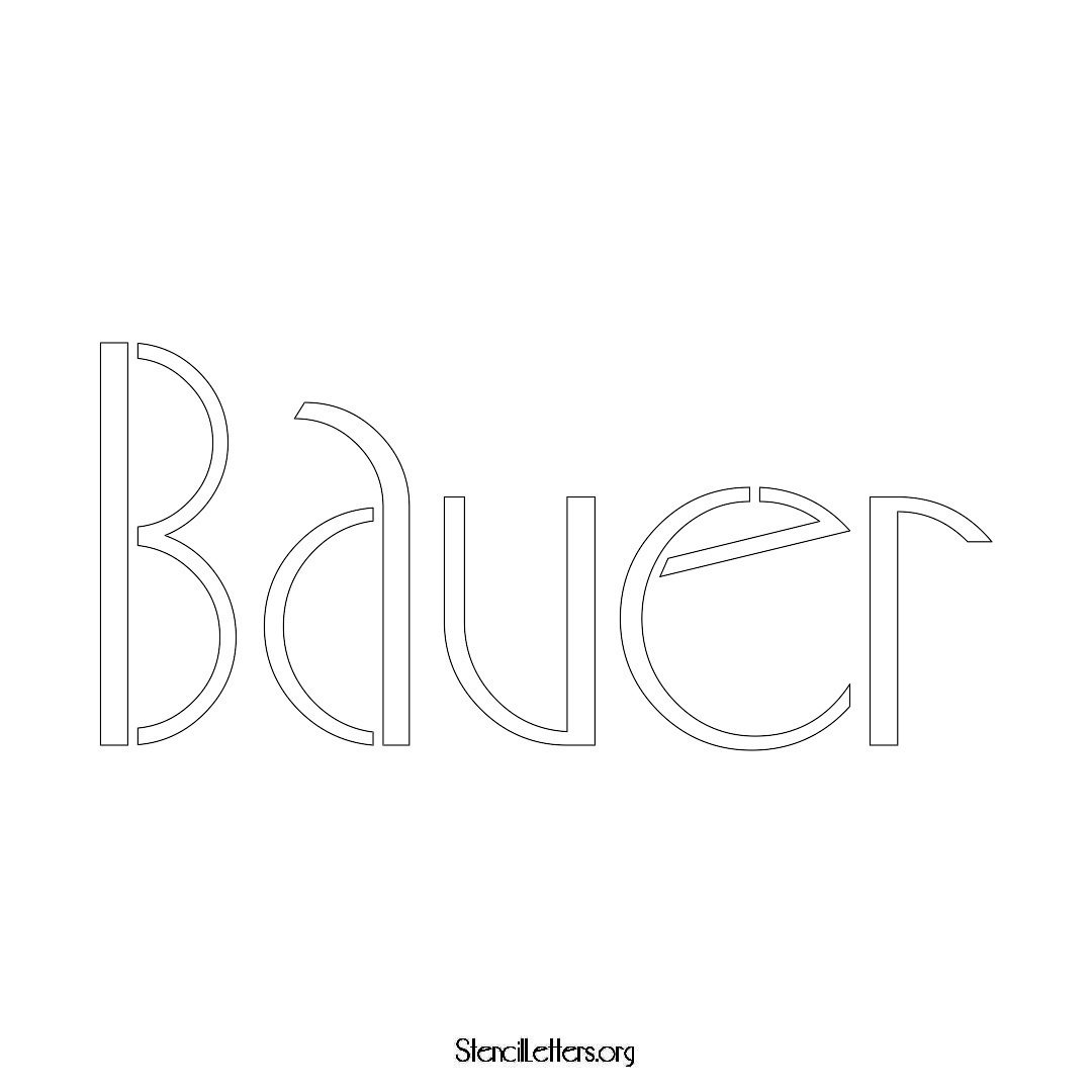 Bauer name stencil in Art Deco Lettering