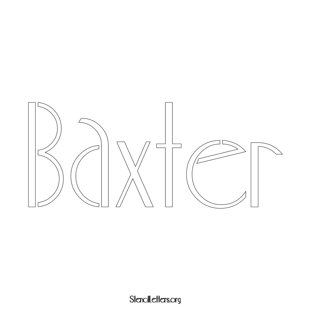 Baxter name stencil in Art Deco Lettering