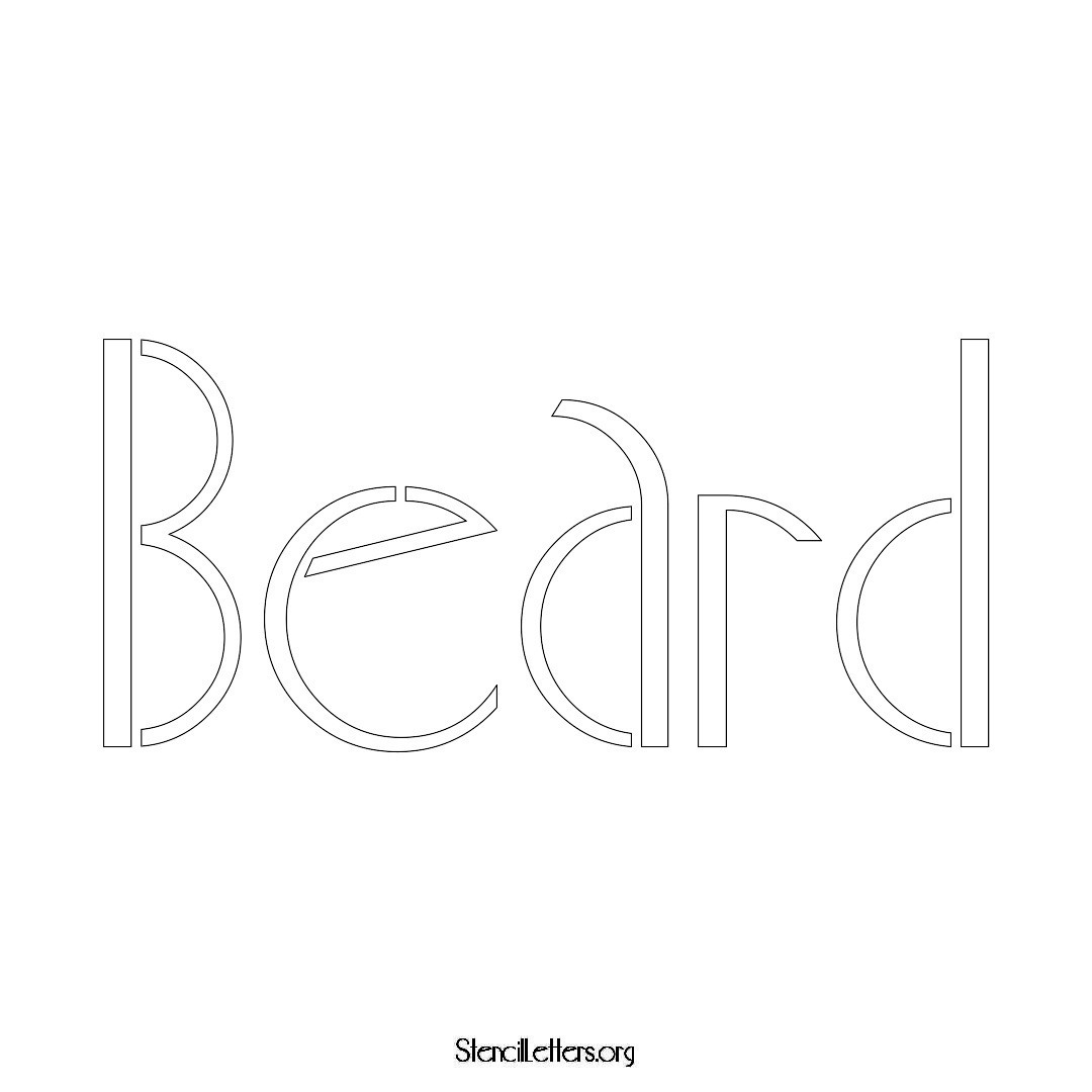 Beard name stencil in Art Deco Lettering