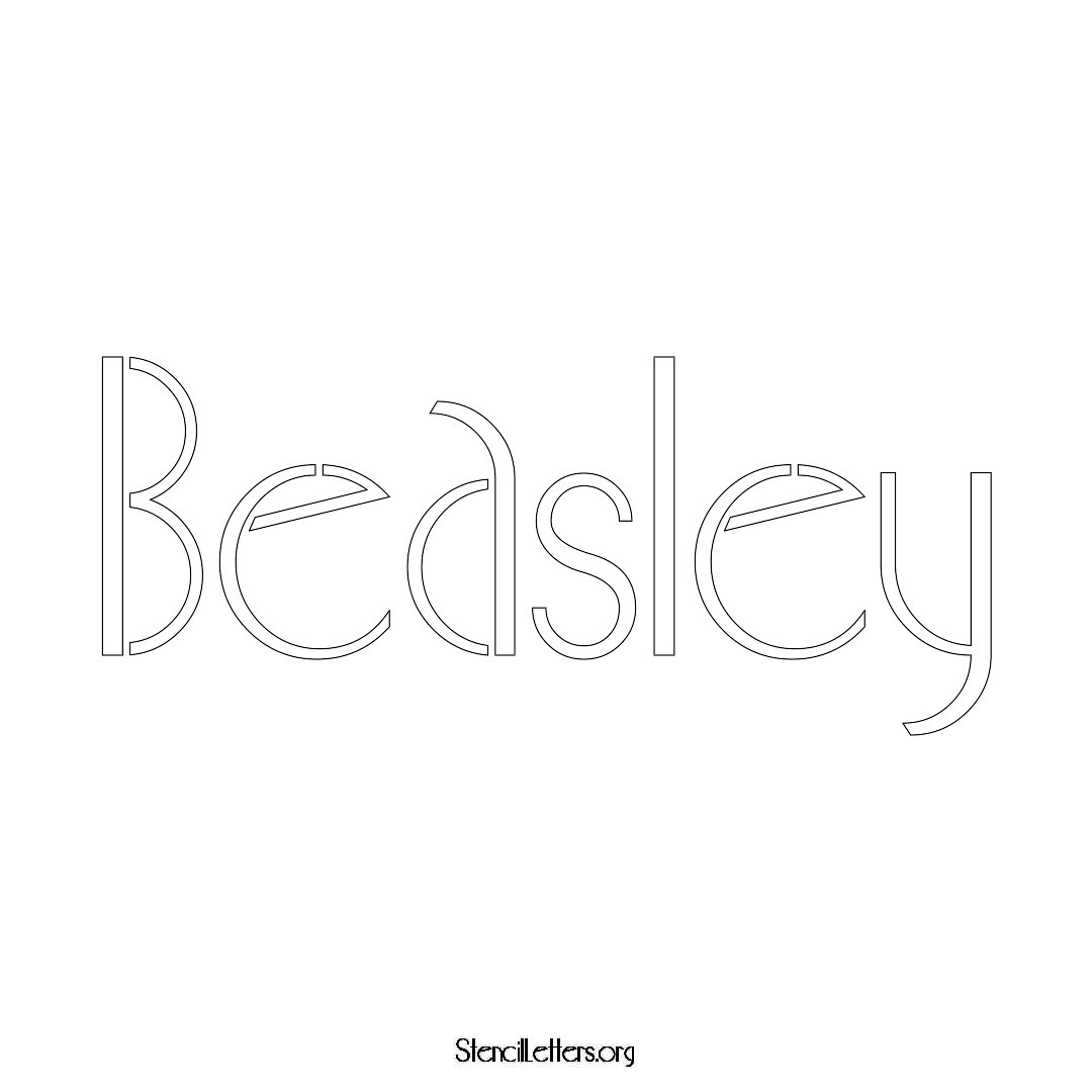 Beasley name stencil in Art Deco Lettering