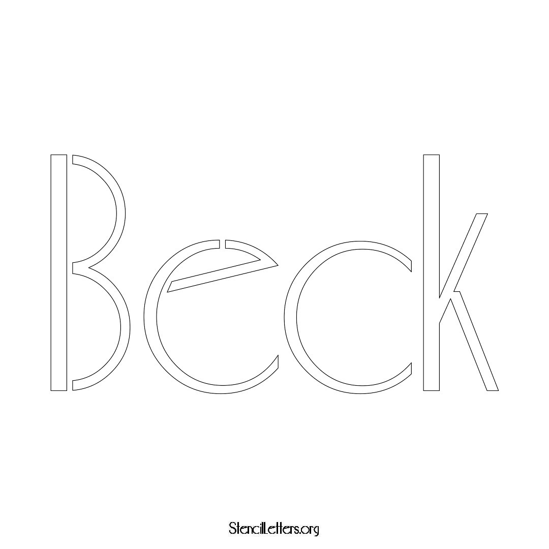 Beck name stencil in Art Deco Lettering