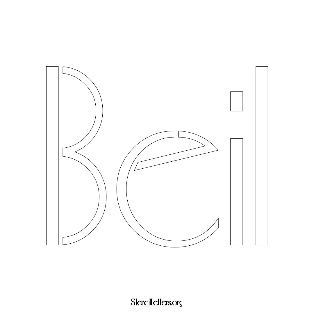 Beil name stencil in Art Deco Lettering