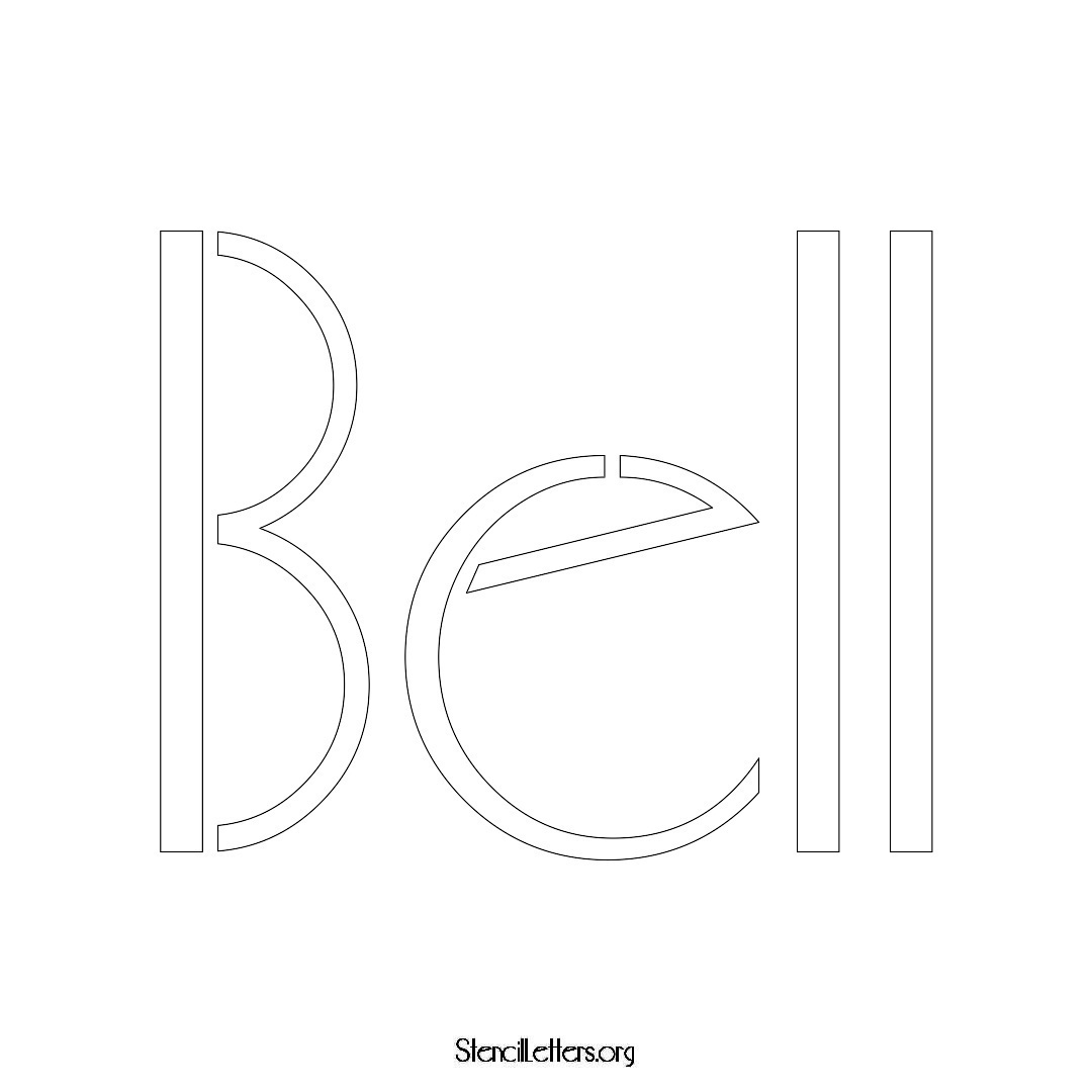 Bell name stencil in Art Deco Lettering