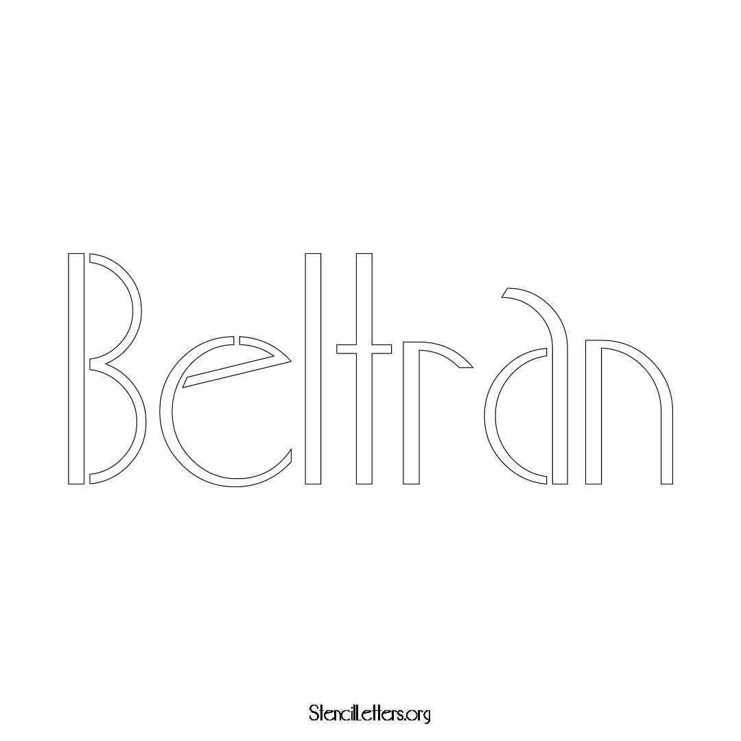 Beltran name stencil in Art Deco Lettering