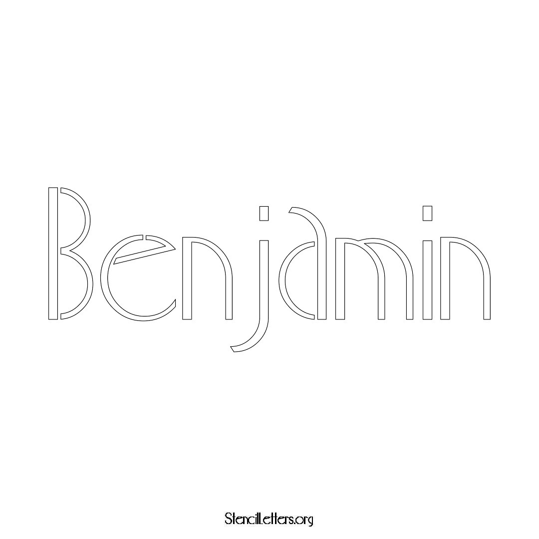 Benjamin name stencil in Art Deco Lettering