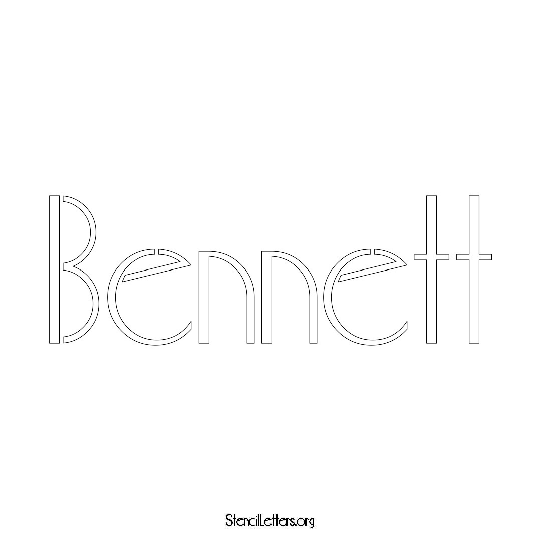 Bennett name stencil in Art Deco Lettering