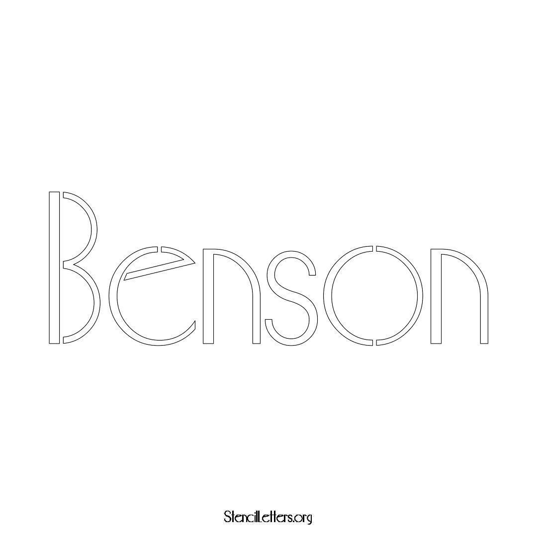 Benson name stencil in Art Deco Lettering