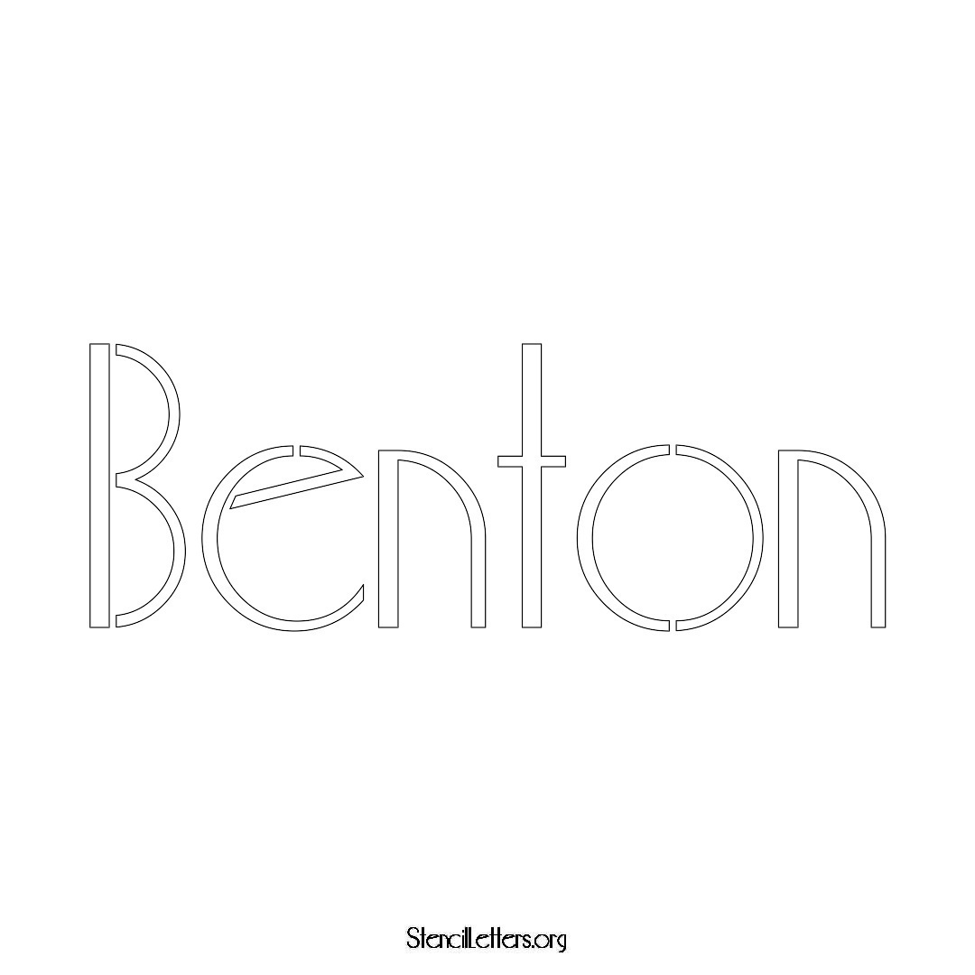 Benton name stencil in Art Deco Lettering