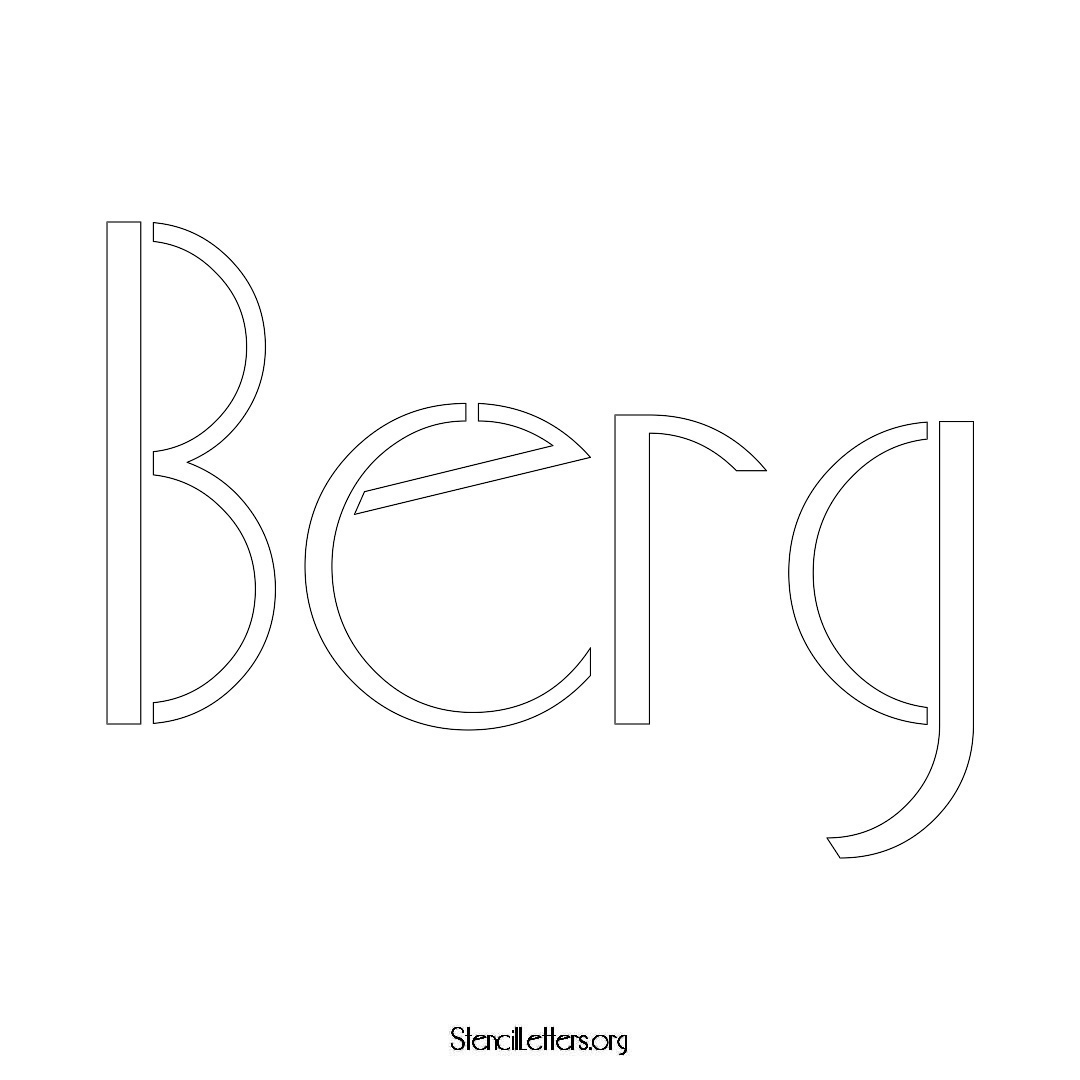 Berg name stencil in Art Deco Lettering
