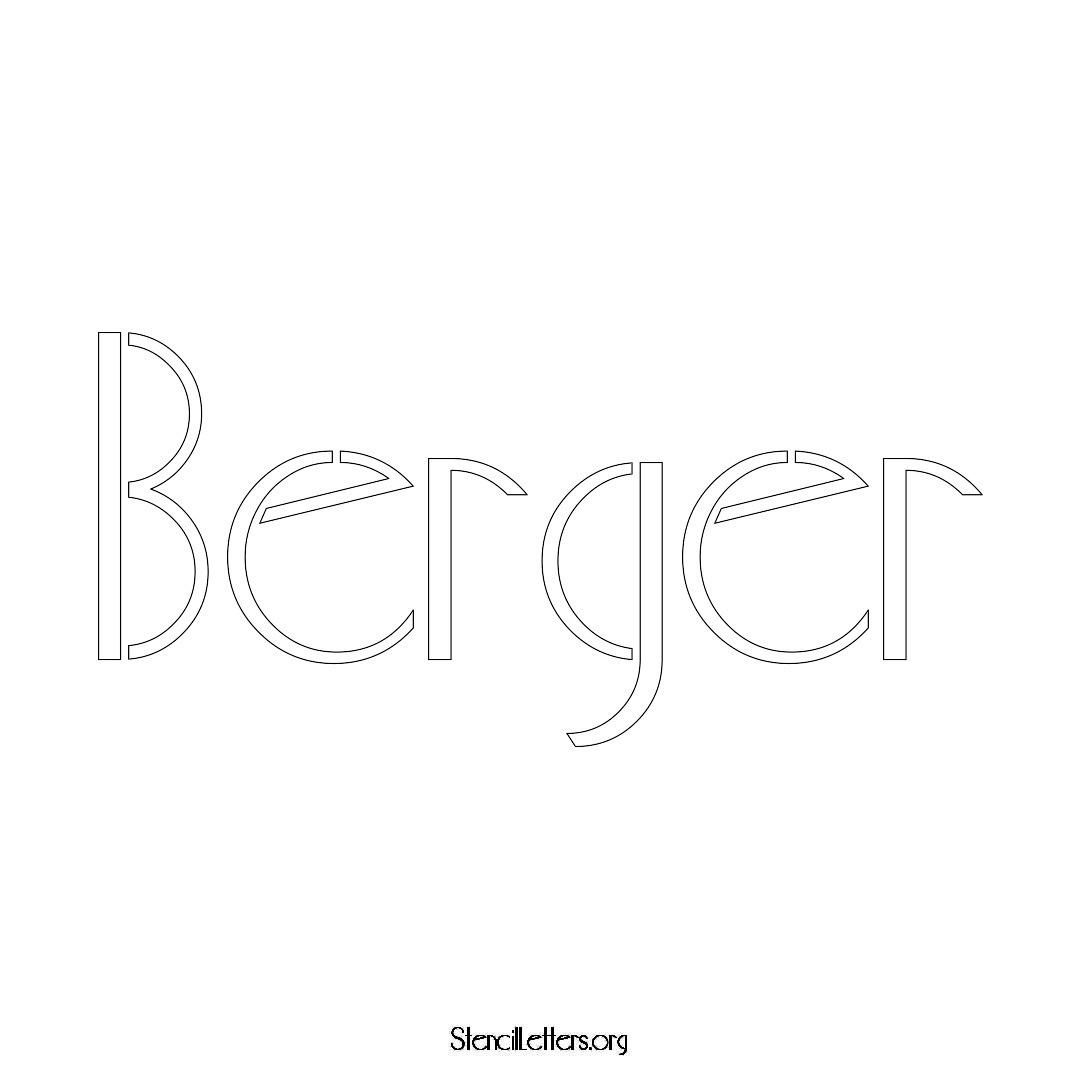 Berger name stencil in Art Deco Lettering