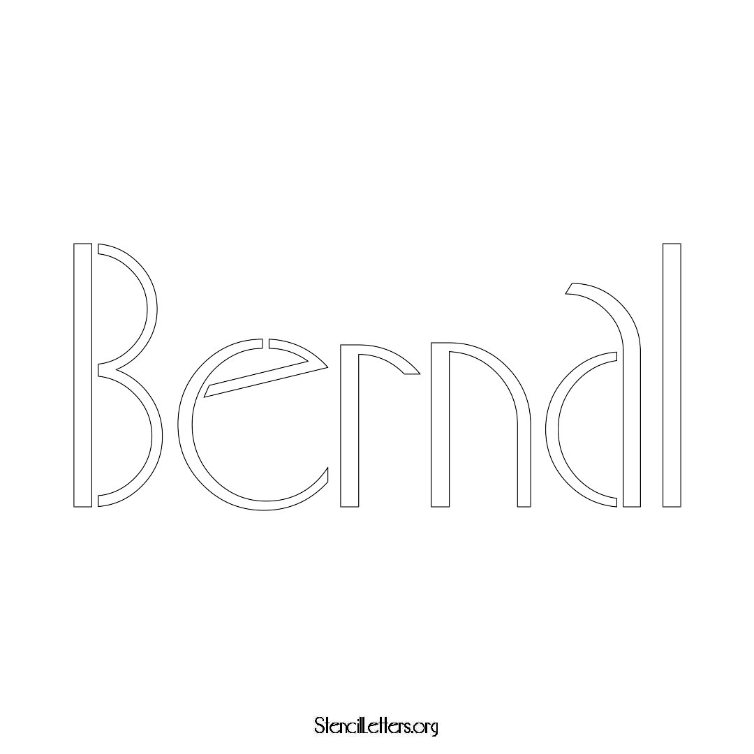 Bernal name stencil in Art Deco Lettering