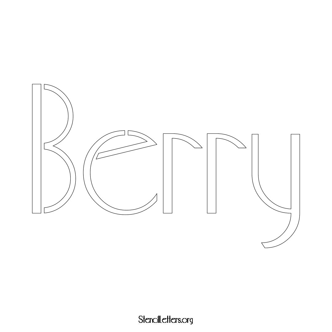 Berry name stencil in Art Deco Lettering