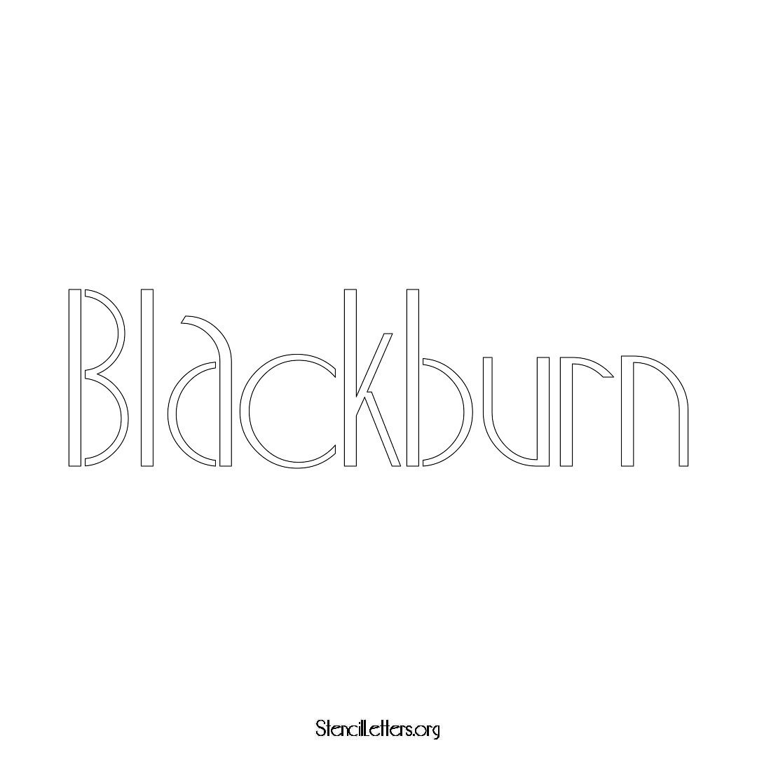 Blackburn name stencil in Art Deco Lettering