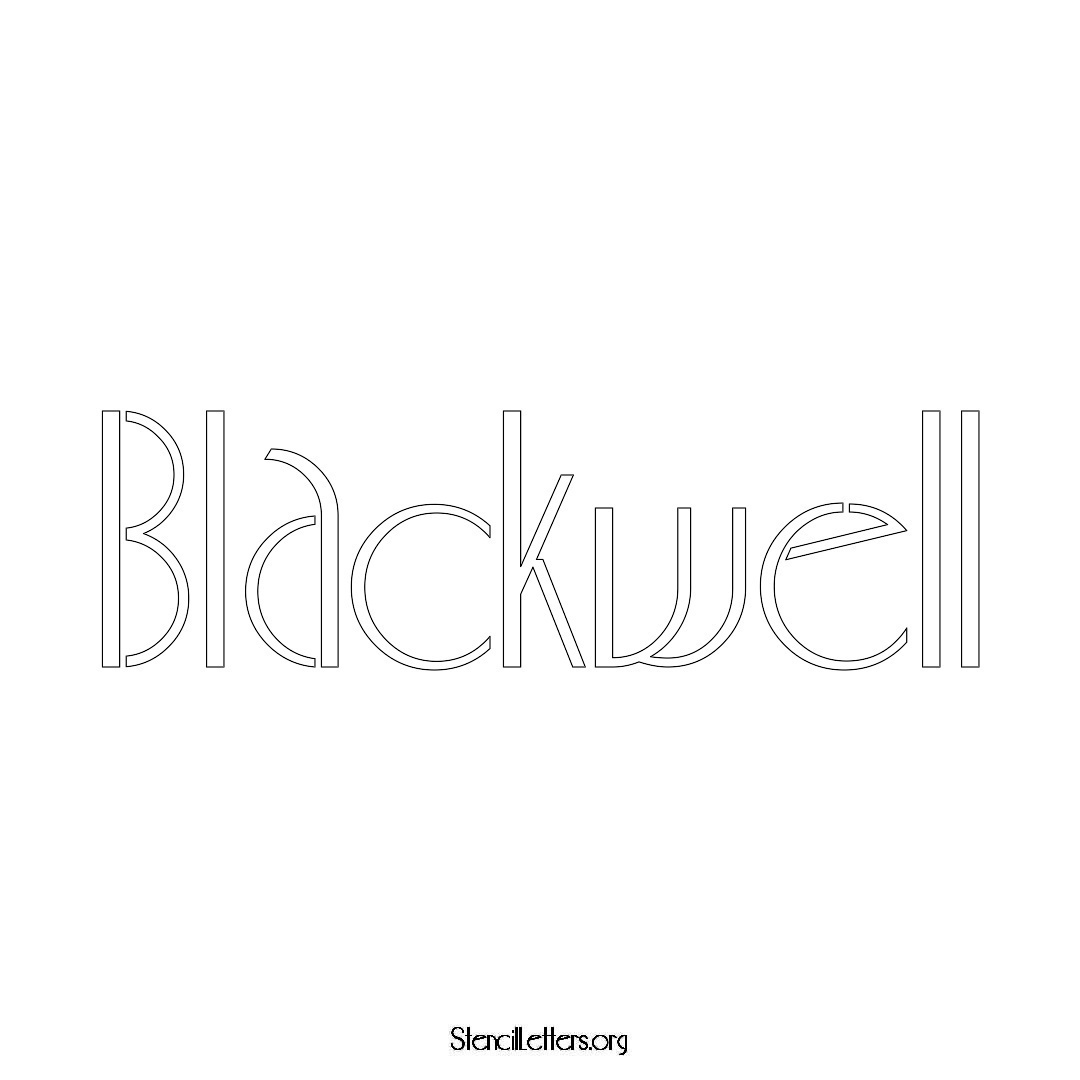 Blackwell name stencil in Art Deco Lettering