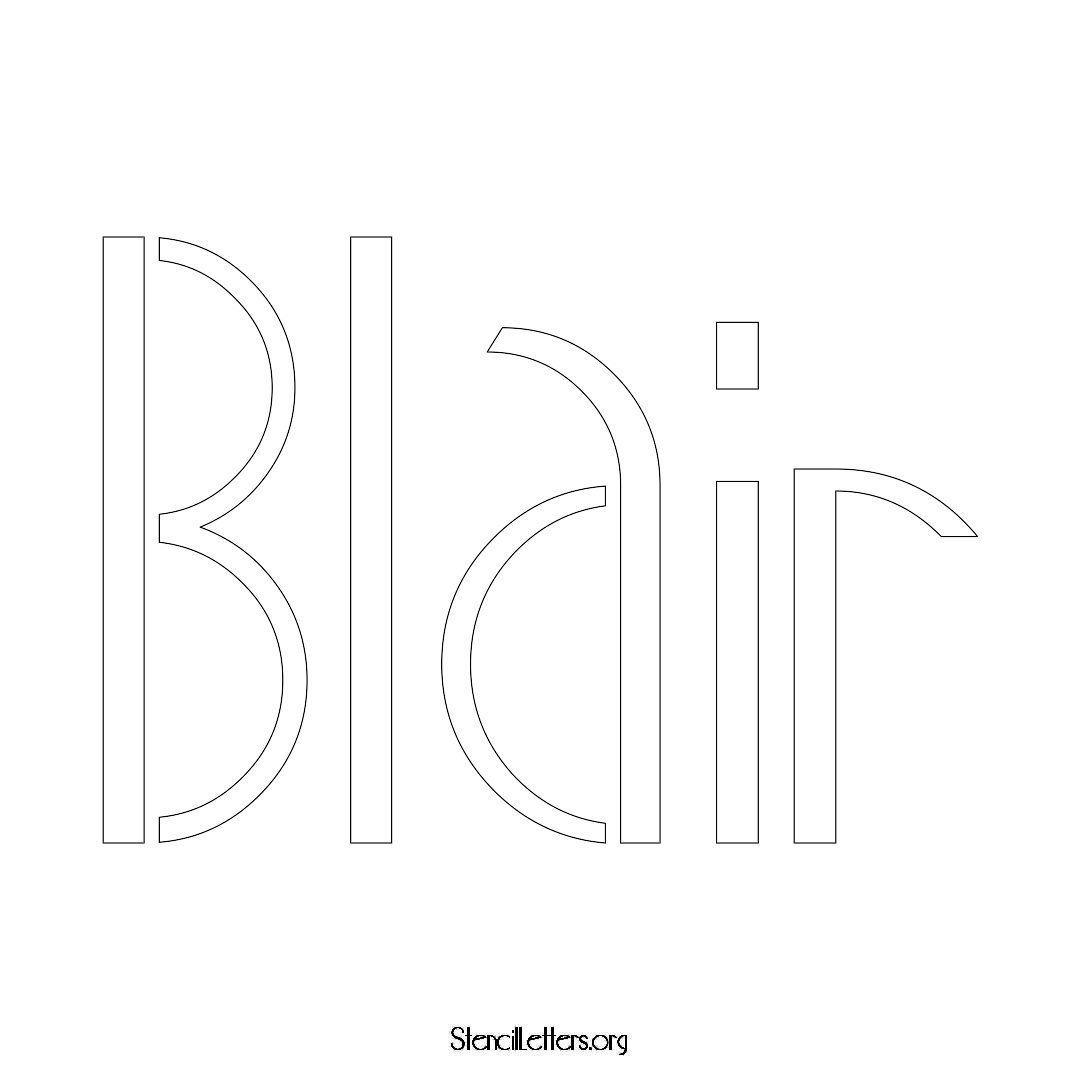 Blair name stencil in Art Deco Lettering