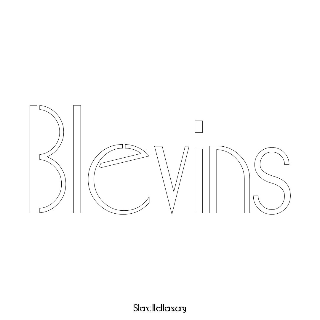 Blevins name stencil in Art Deco Lettering