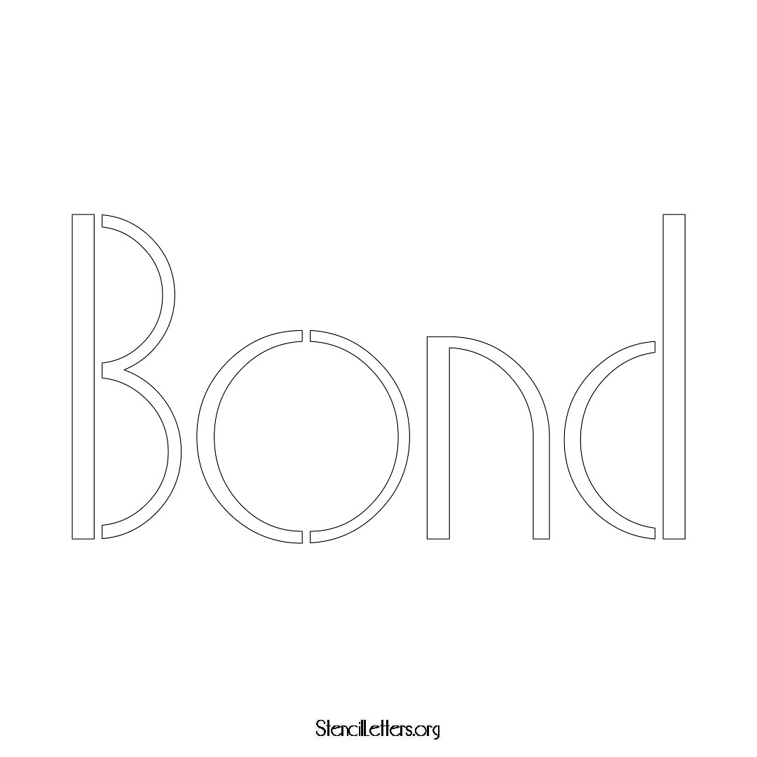 Bond name stencil in Art Deco Lettering