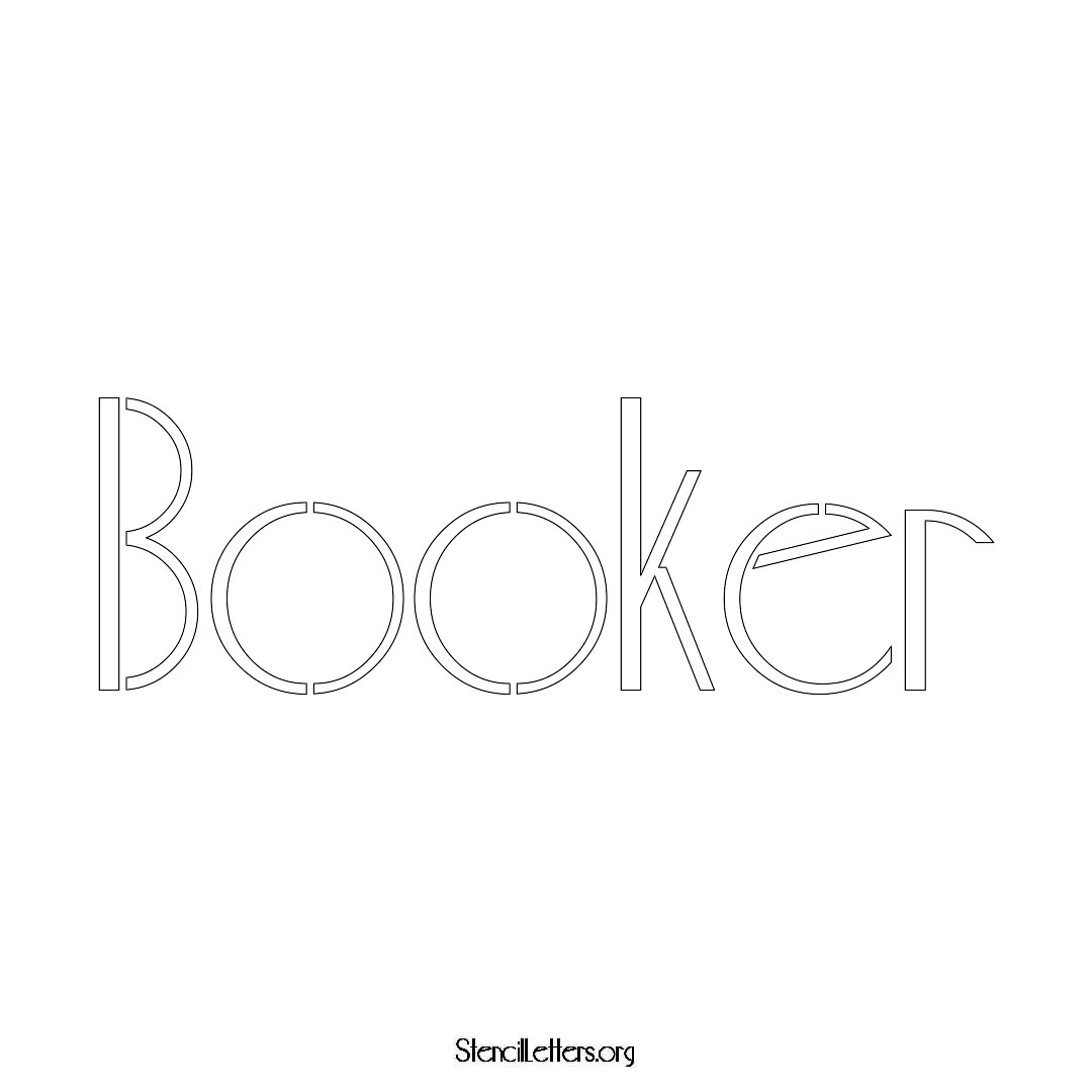 Booker name stencil in Art Deco Lettering