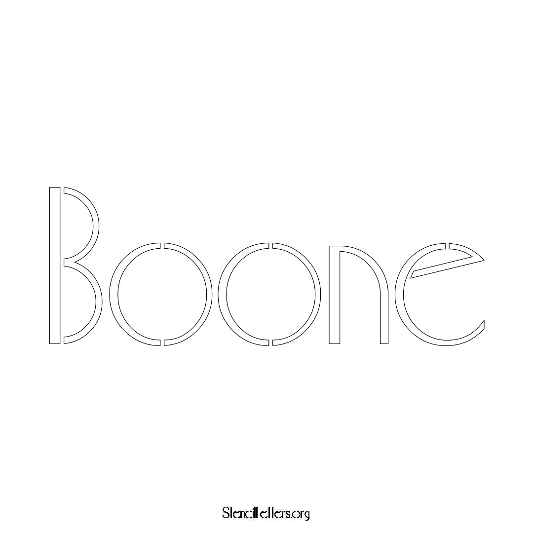 Boone name stencil in Art Deco Lettering