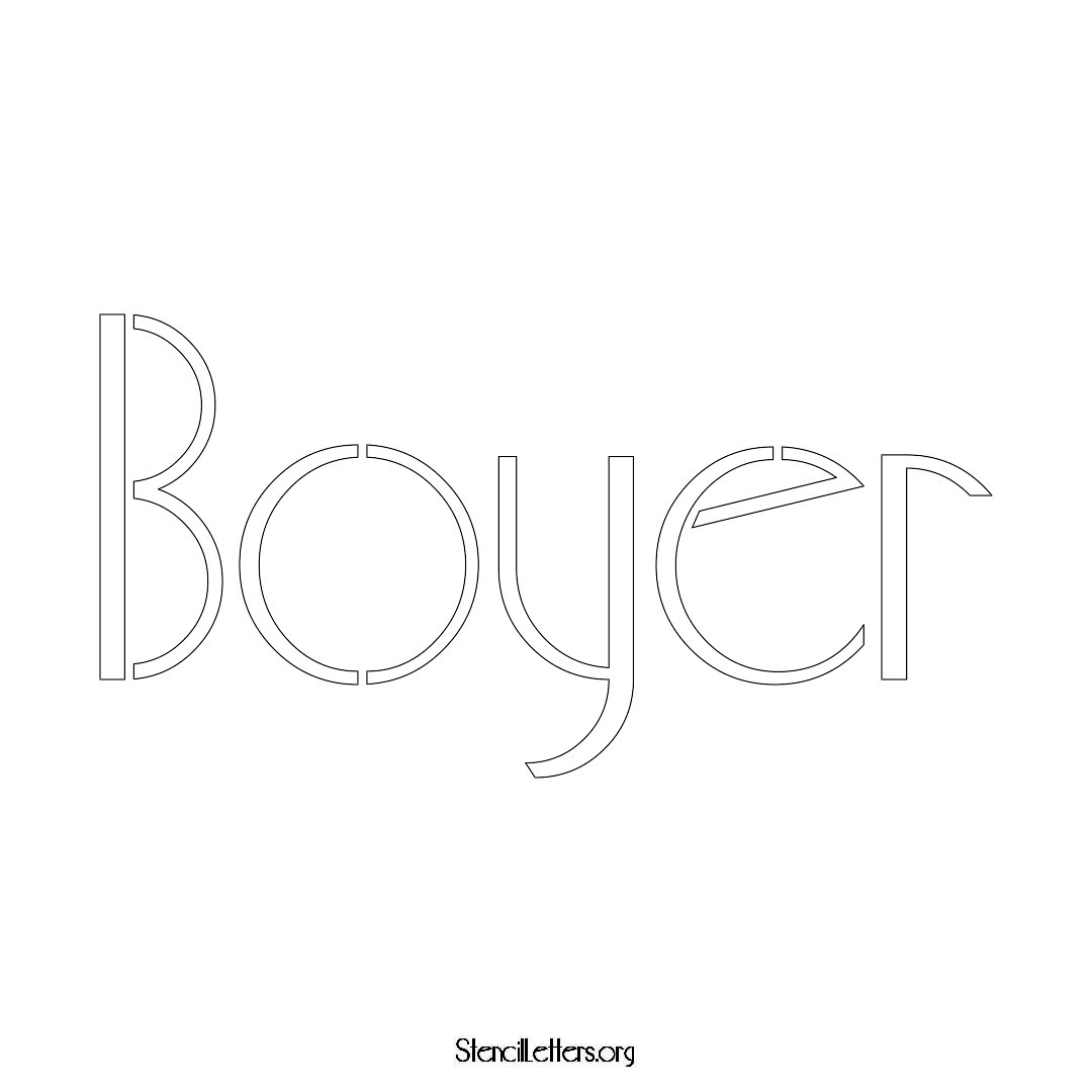 Boyer name stencil in Art Deco Lettering