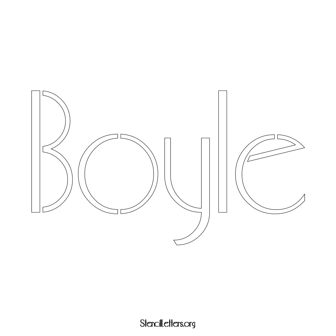 Boyle name stencil in Art Deco Lettering