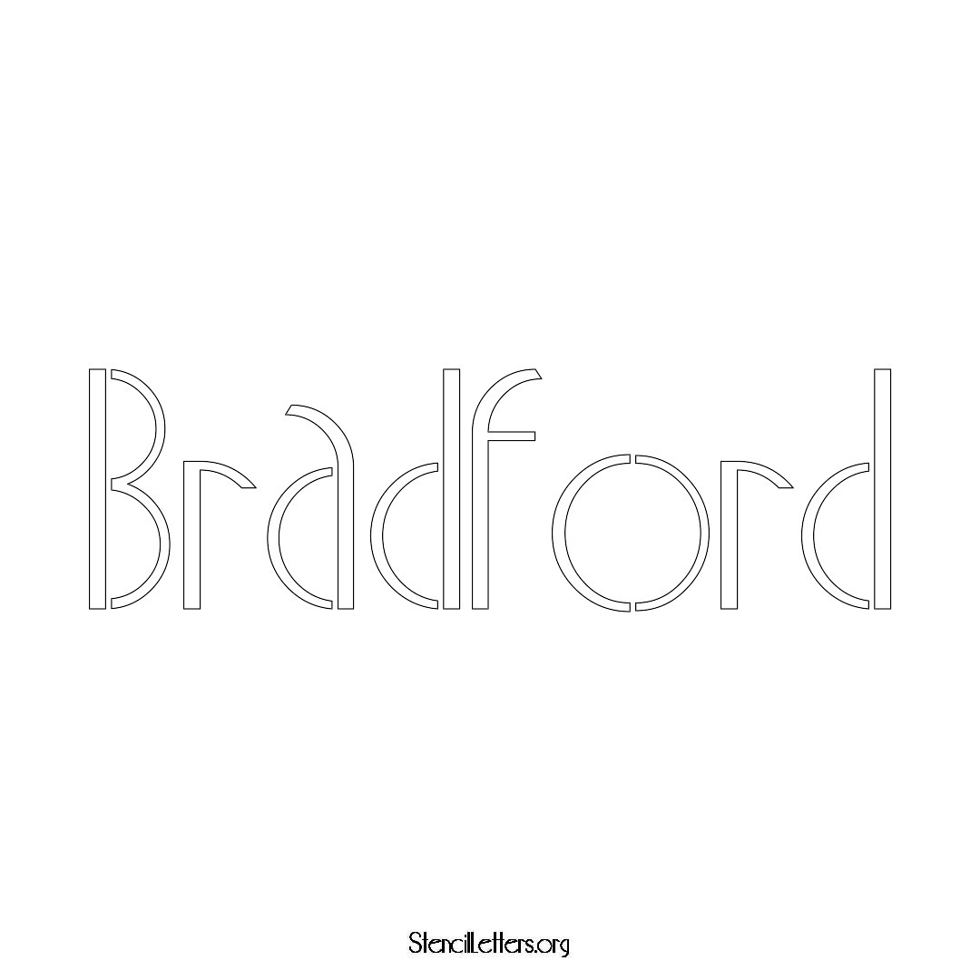 Bradford name stencil in Art Deco Lettering