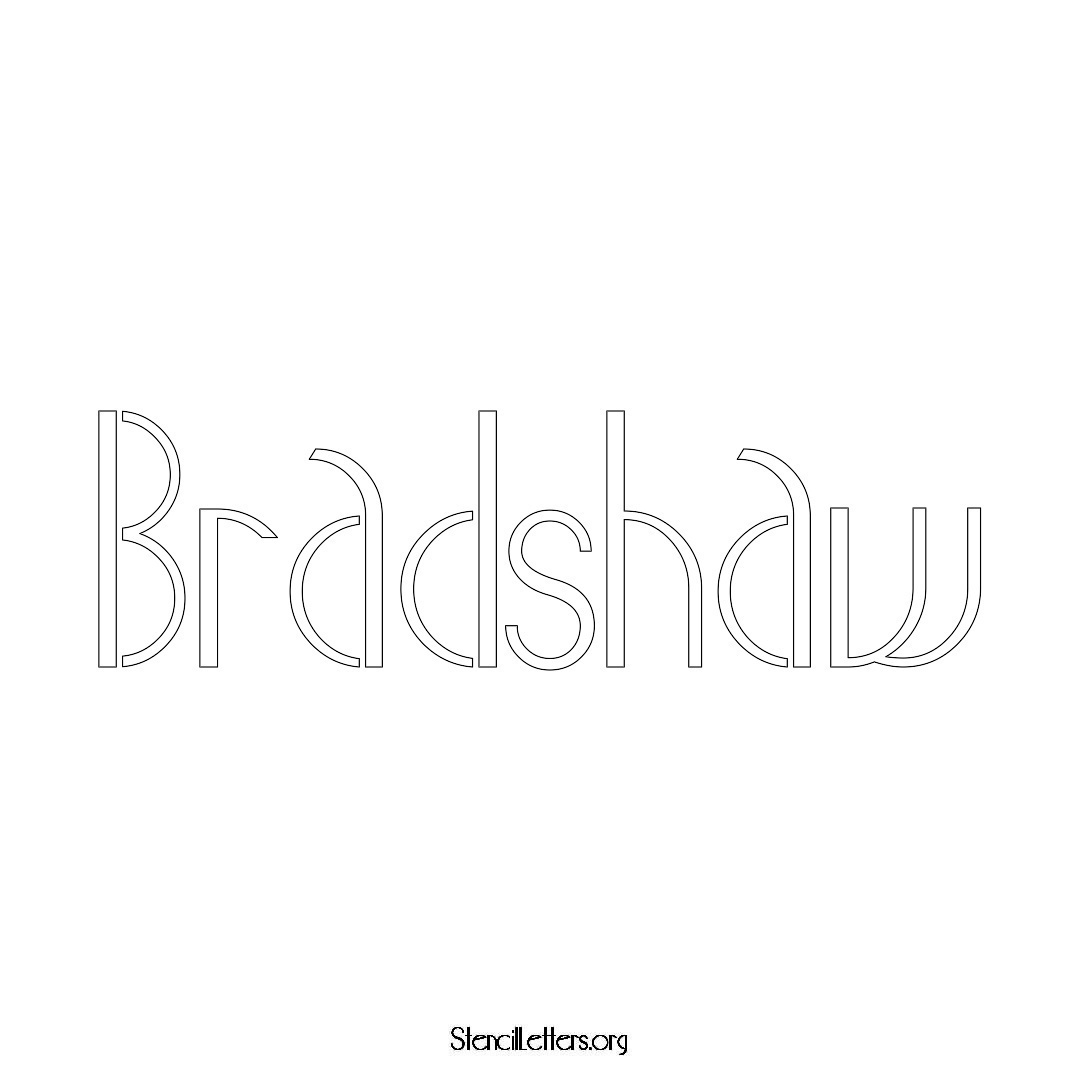 Bradshaw name stencil in Art Deco Lettering