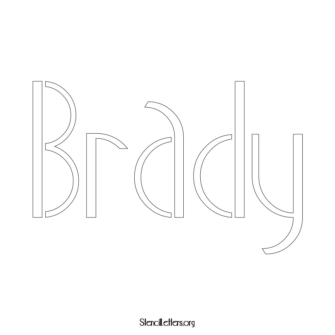 Brady name stencil in Art Deco Lettering