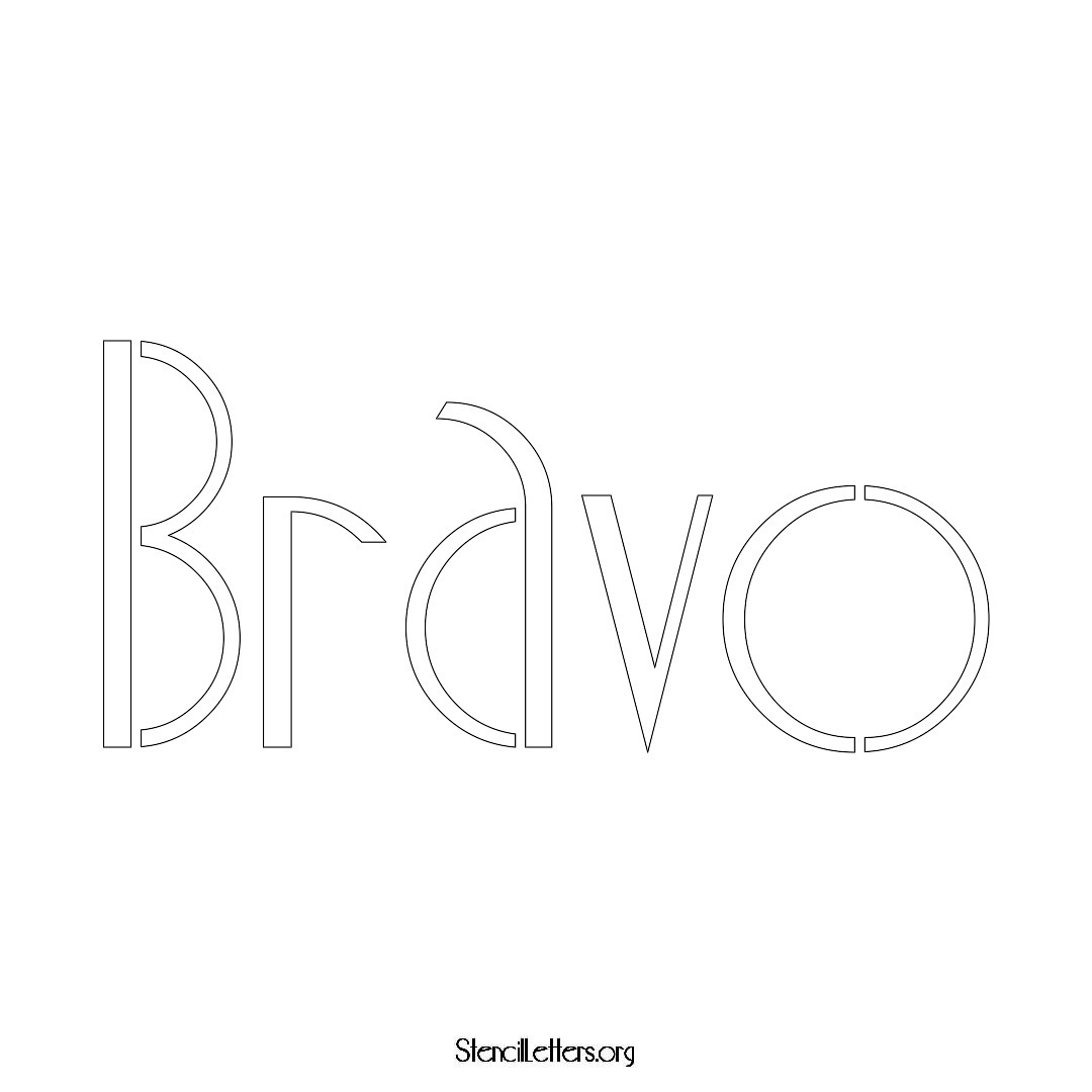 Bravo name stencil in Art Deco Lettering