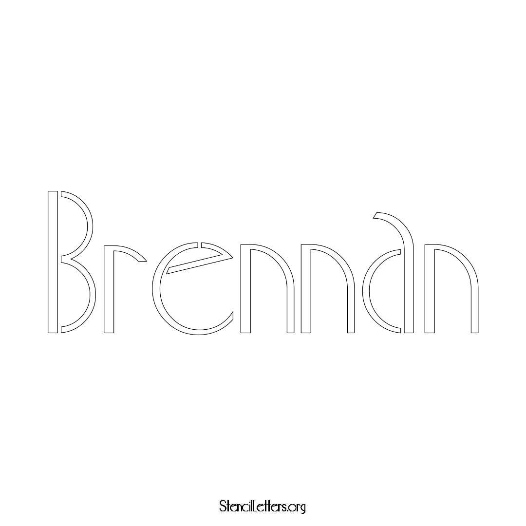 Brennan name stencil in Art Deco Lettering