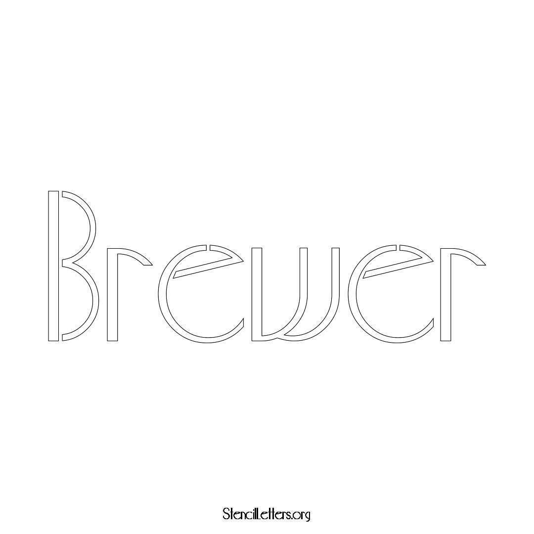 Brewer name stencil in Art Deco Lettering