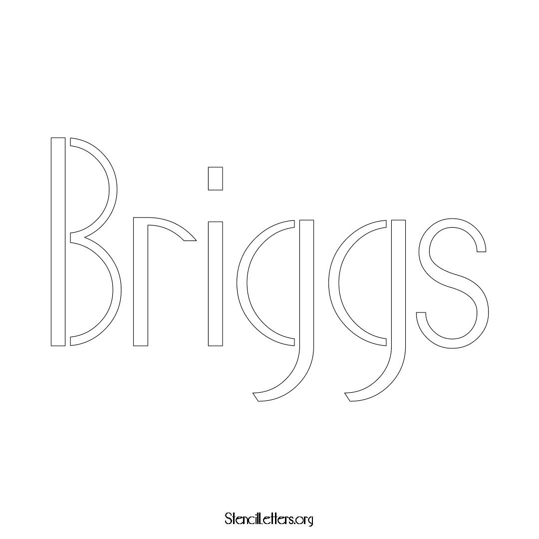 Briggs name stencil in Art Deco Lettering