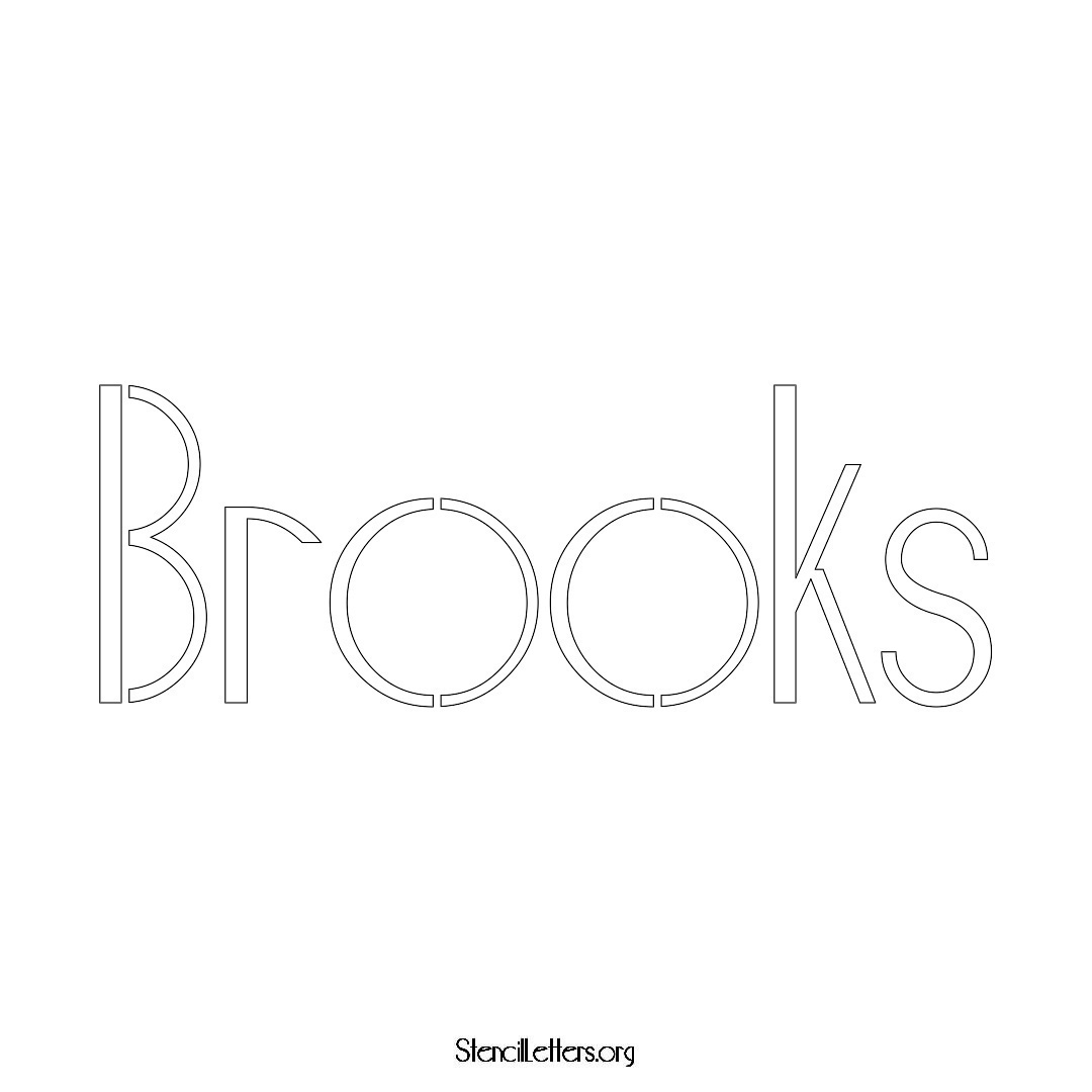 Brooks name stencil in Art Deco Lettering