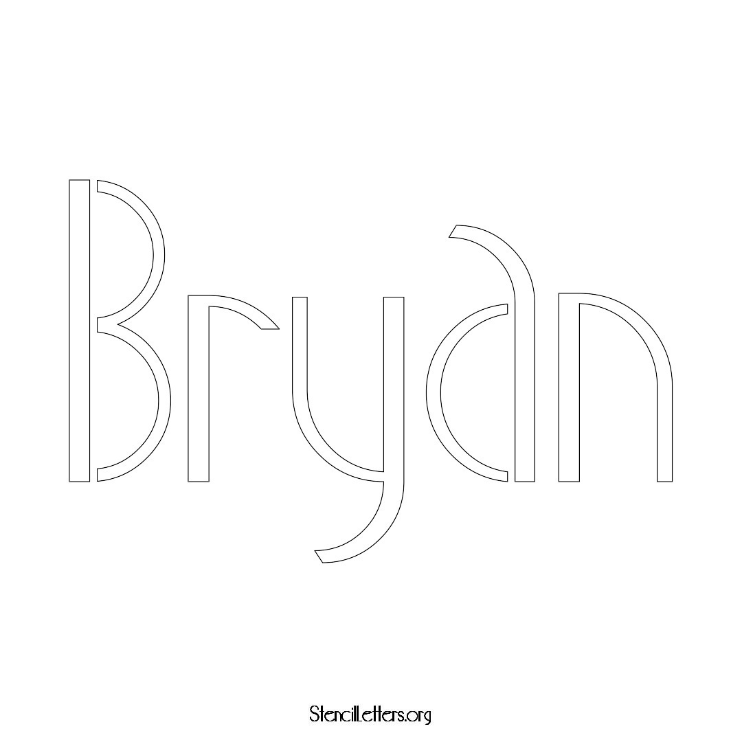 Bryan name stencil in Art Deco Lettering