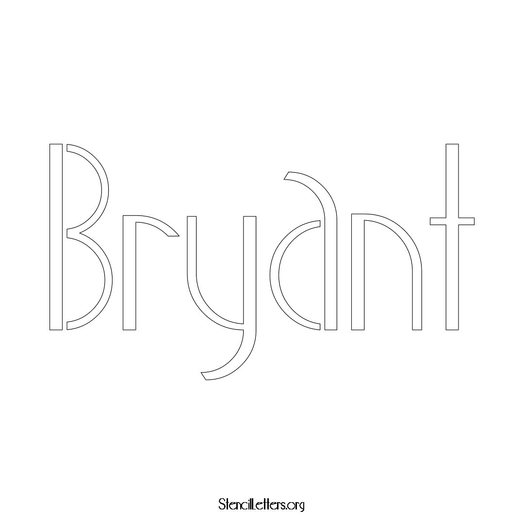 Bryant name stencil in Art Deco Lettering