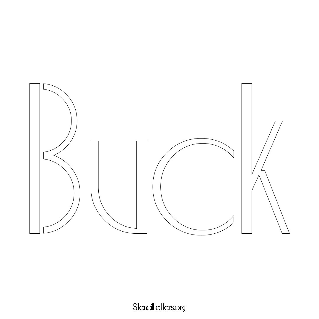 Buck name stencil in Art Deco Lettering