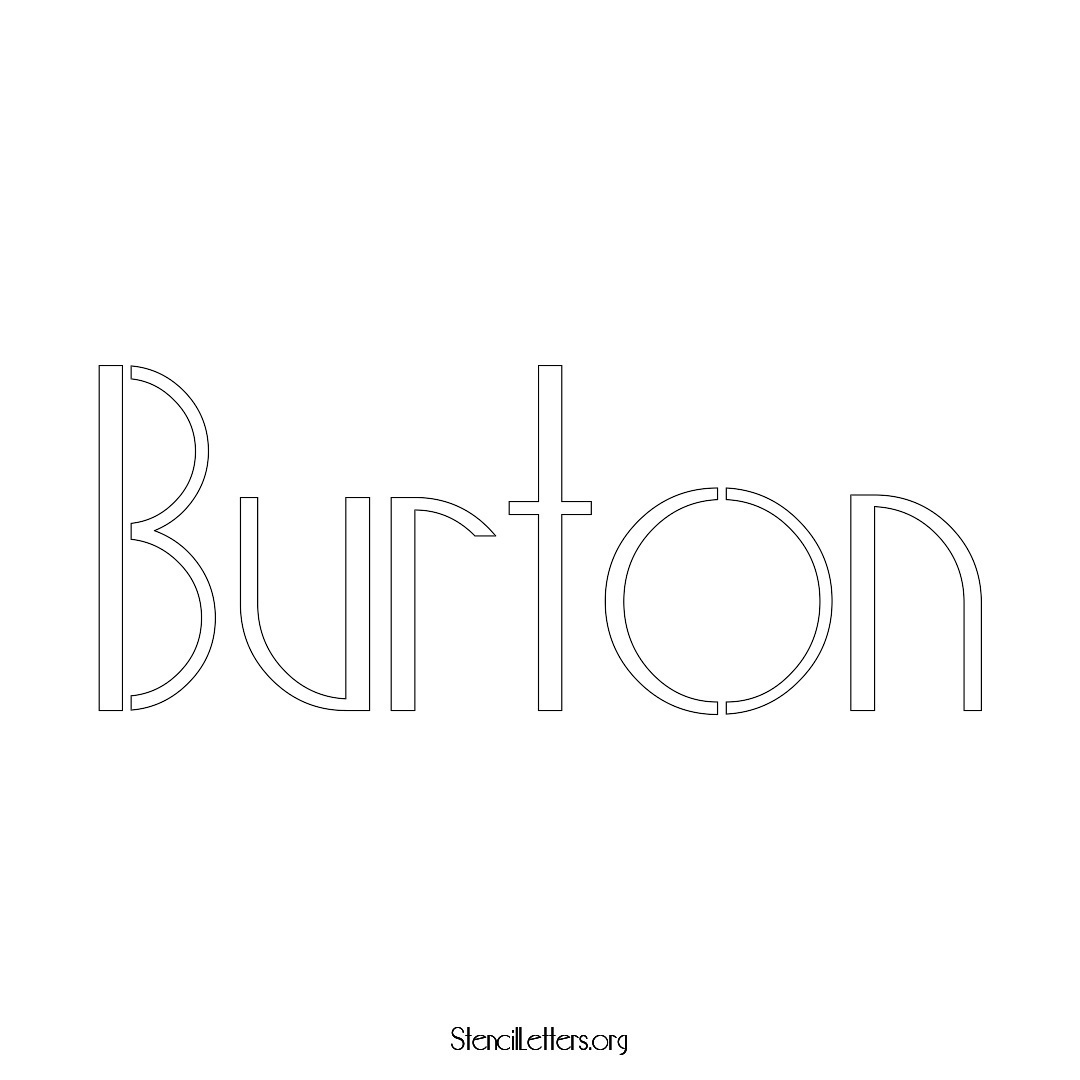 Burton name stencil in Art Deco Lettering