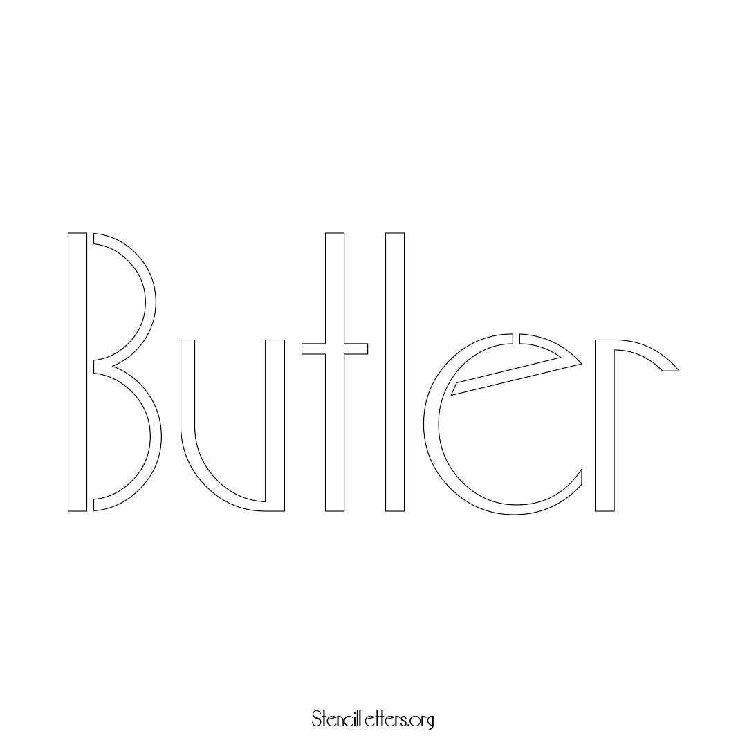 Butler name stencil in Art Deco Lettering