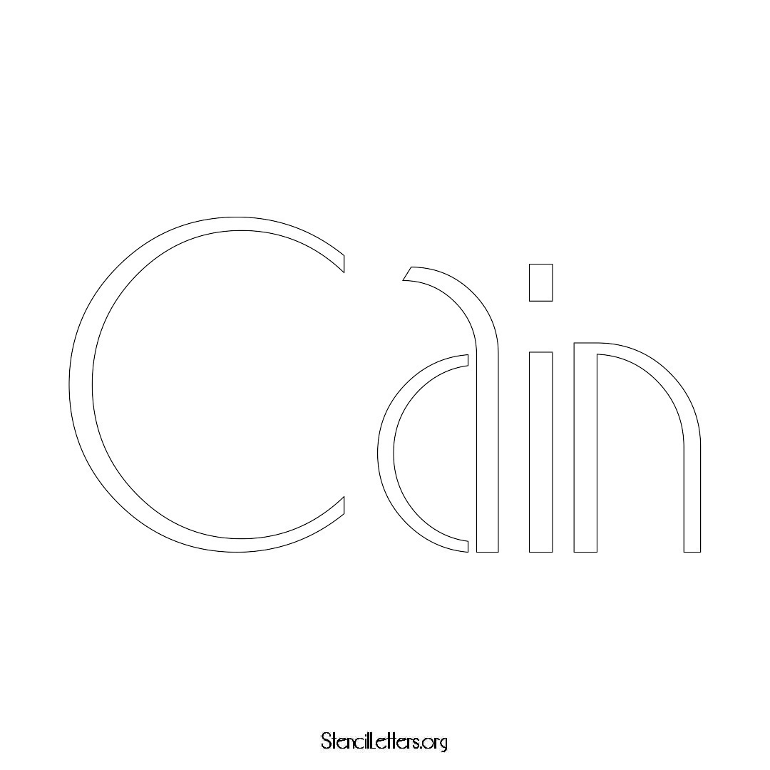 Cain name stencil in Art Deco Lettering