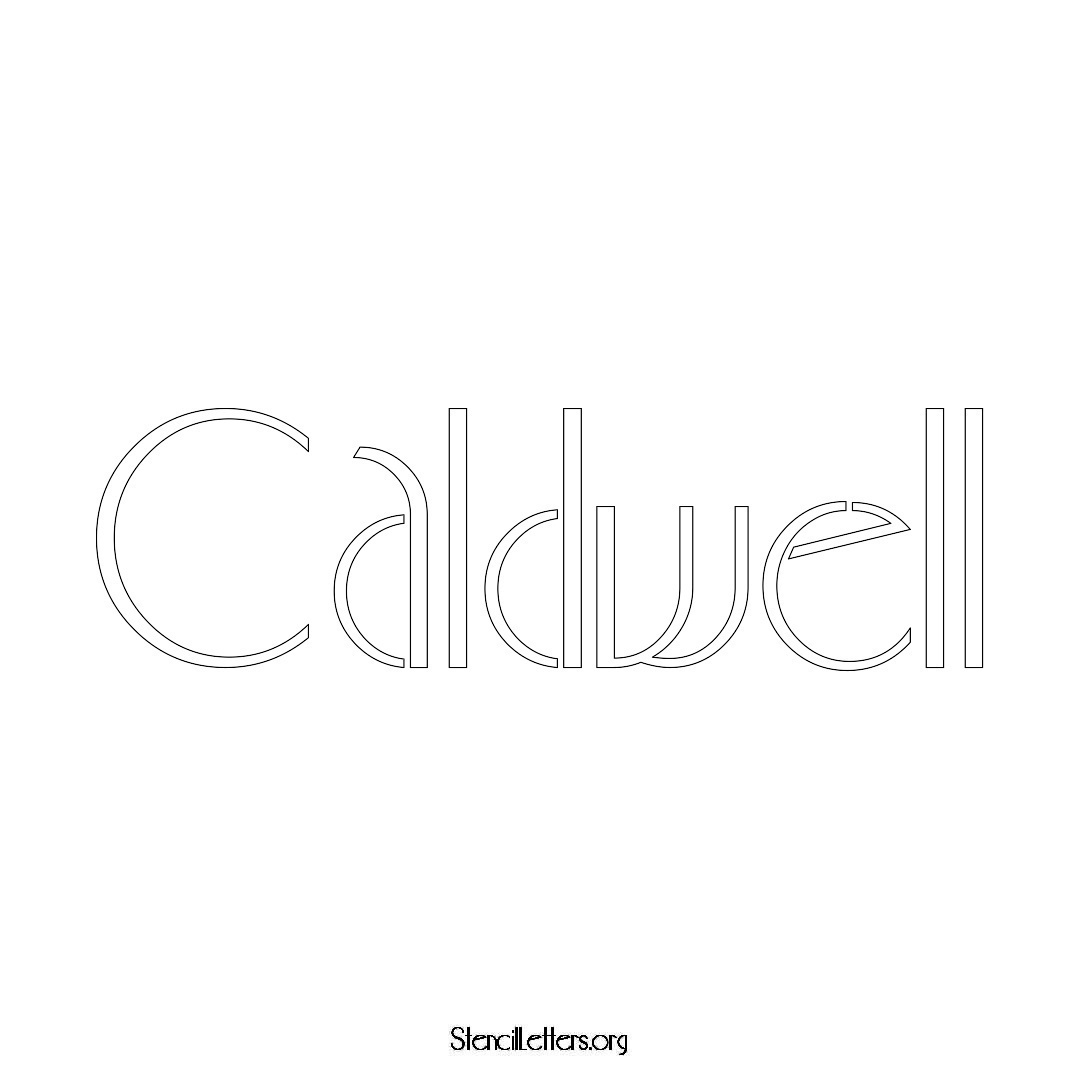 Caldwell name stencil in Art Deco Lettering