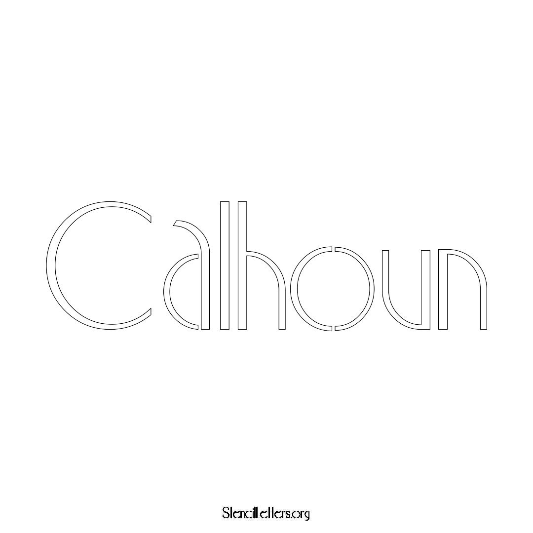 Calhoun name stencil in Art Deco Lettering