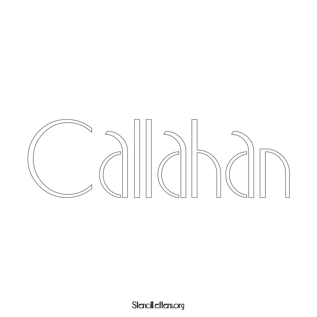 Callahan name stencil in Art Deco Lettering