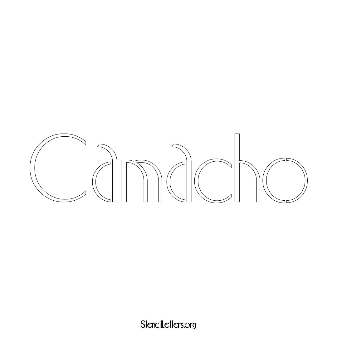 Camacho name stencil in Art Deco Lettering